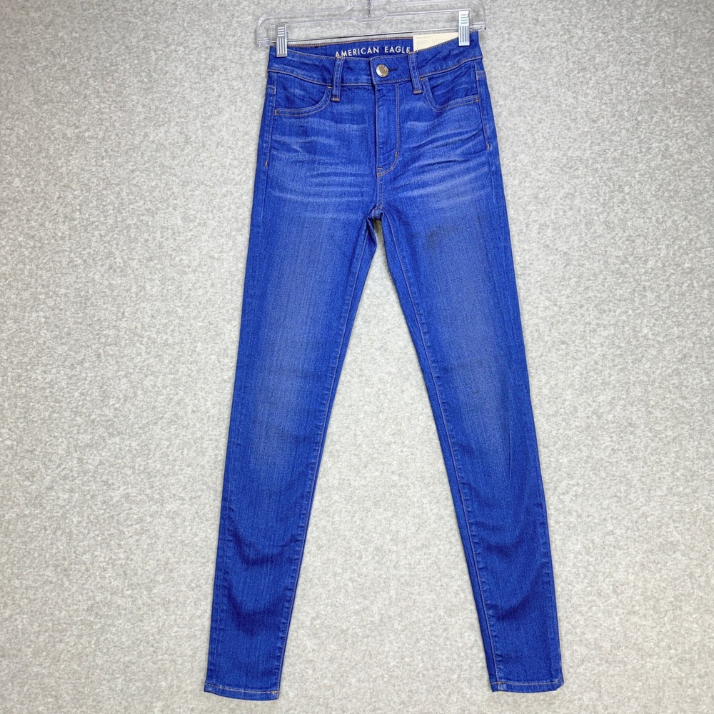 American Eagle Hi-Rise Jegging Women 0 Blue NWT Casual Denim Skinny Streetwear